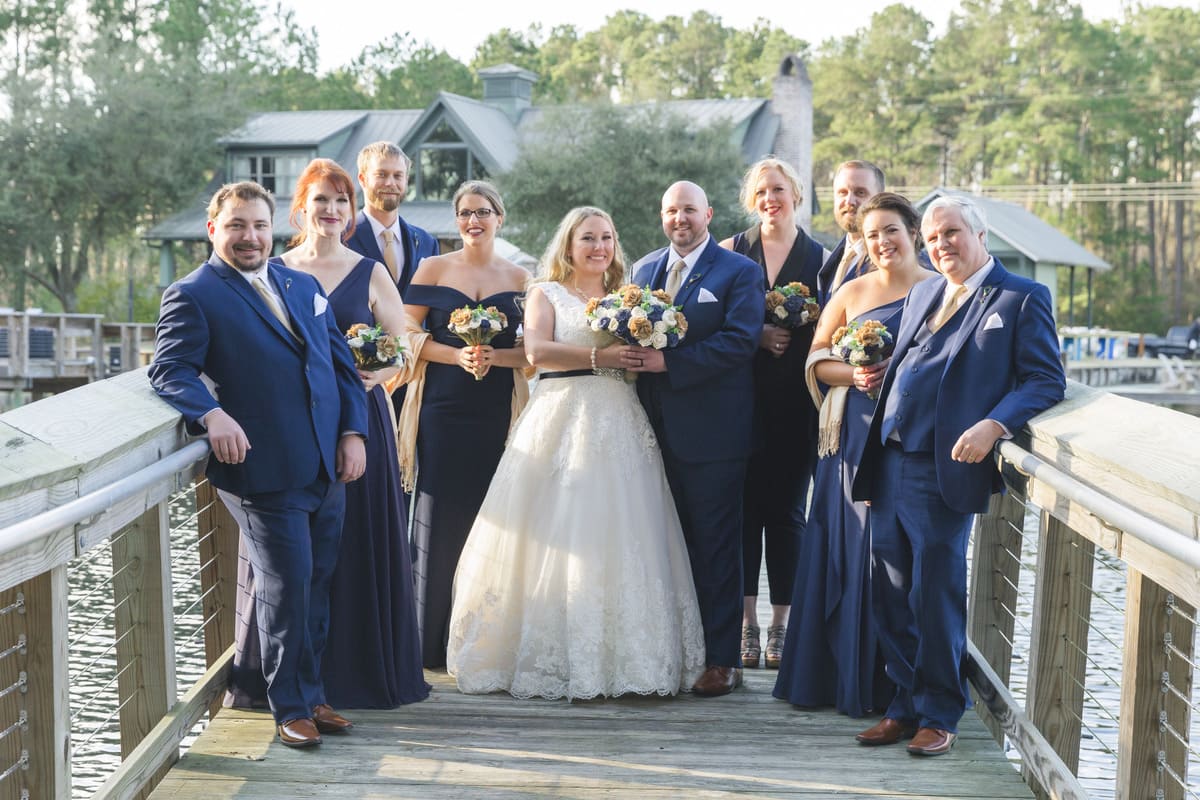 the Lake House at Bulow wedding venue bridal party