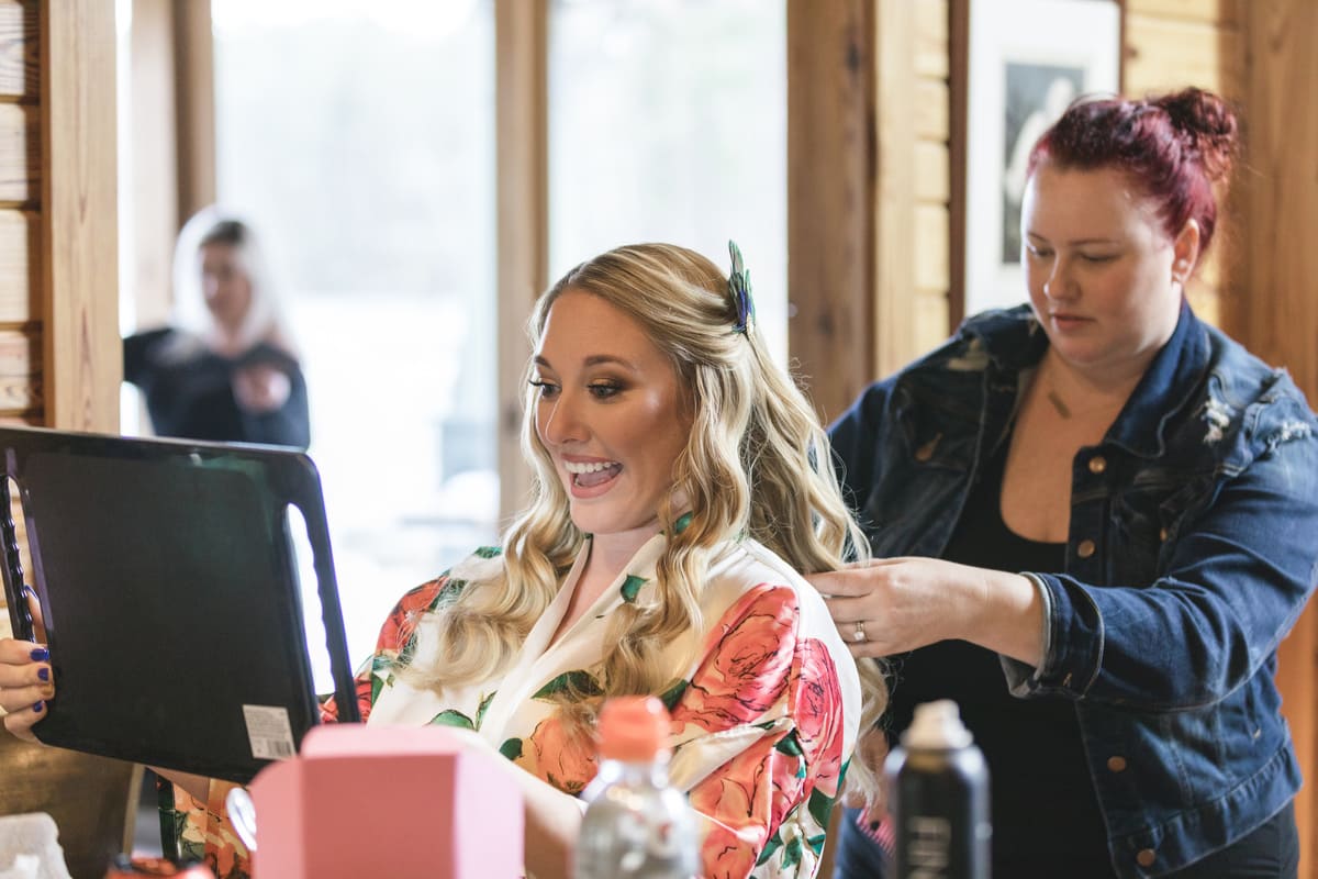 the Lake House at Bulow wedding venue bride getting ready