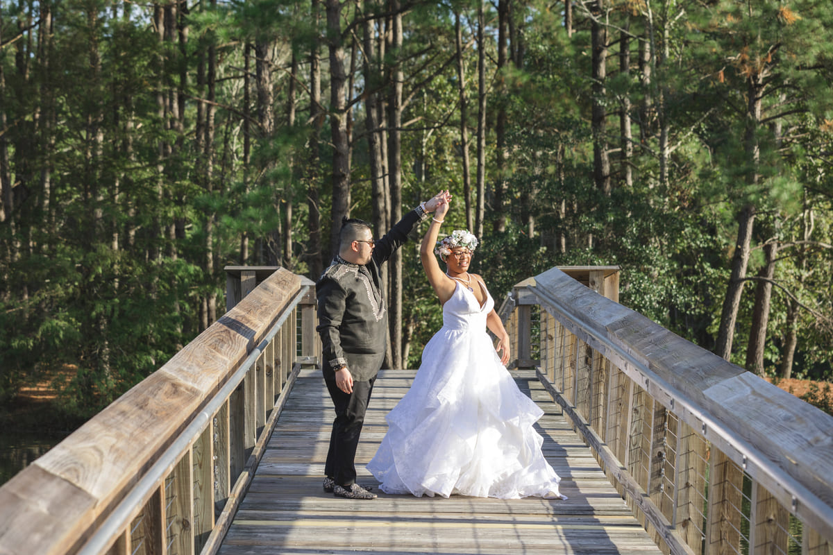 the Lake House at Bulow wedding venue dancing couple