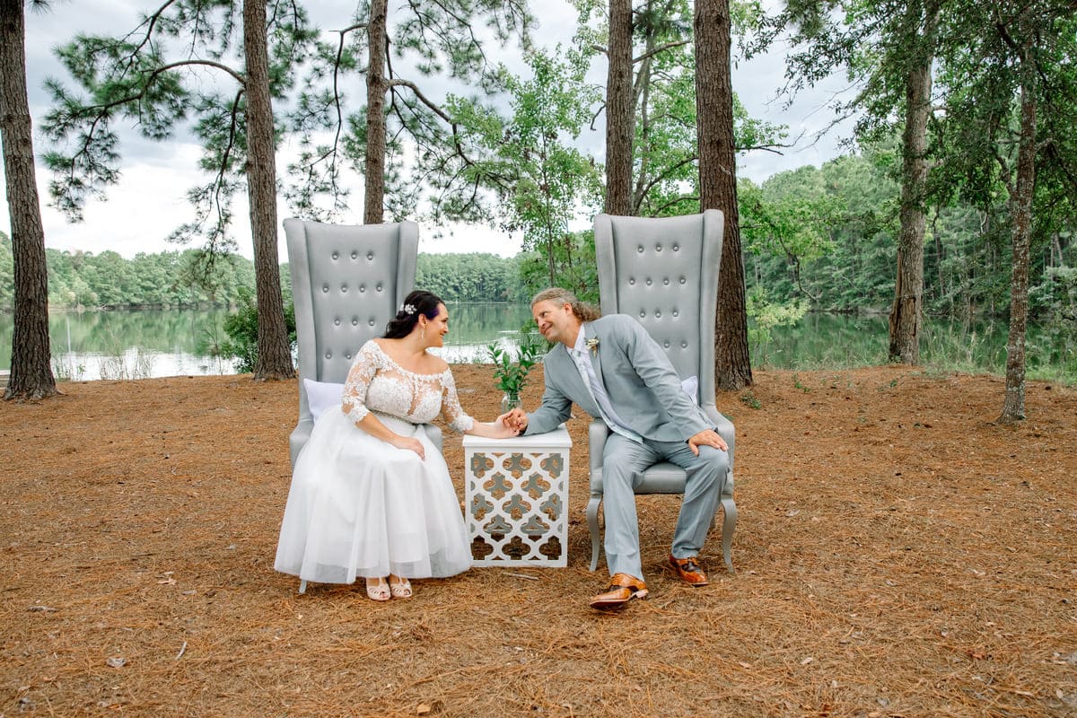 the Lake House at Bulow wedding venue elegant armchairs