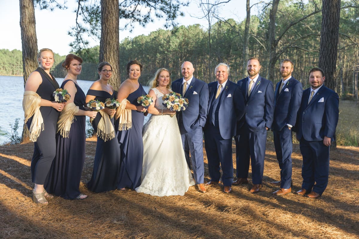 the Lake House at Bulow wedding venue golden hour