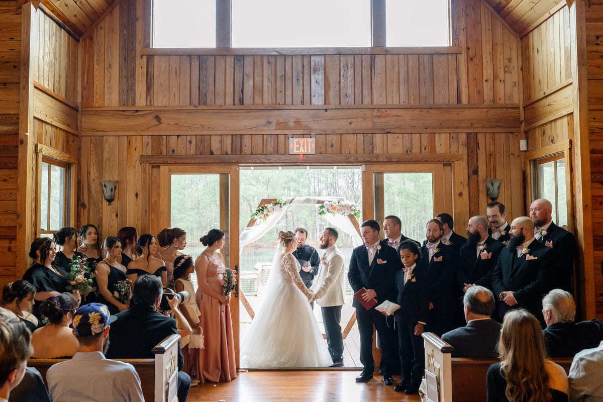 the Lake House at Bulow wedding venue indoors ceremony