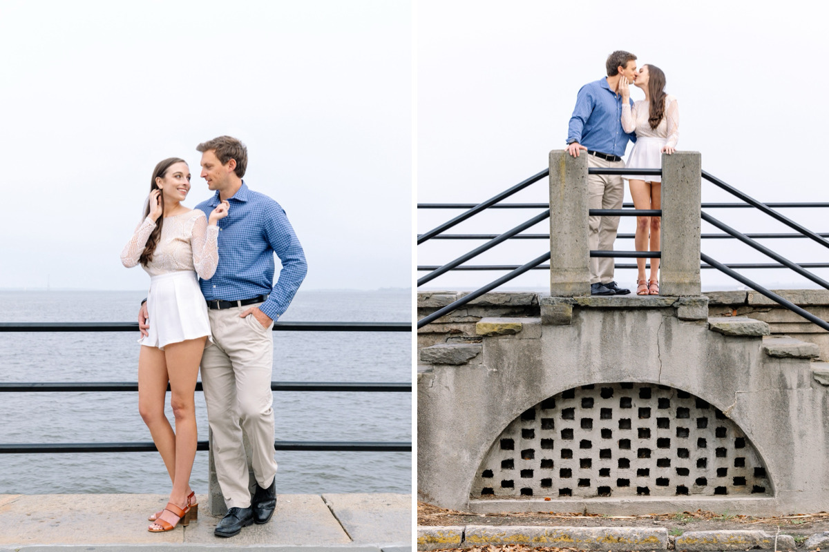 white point garden charleston couple engagement photo