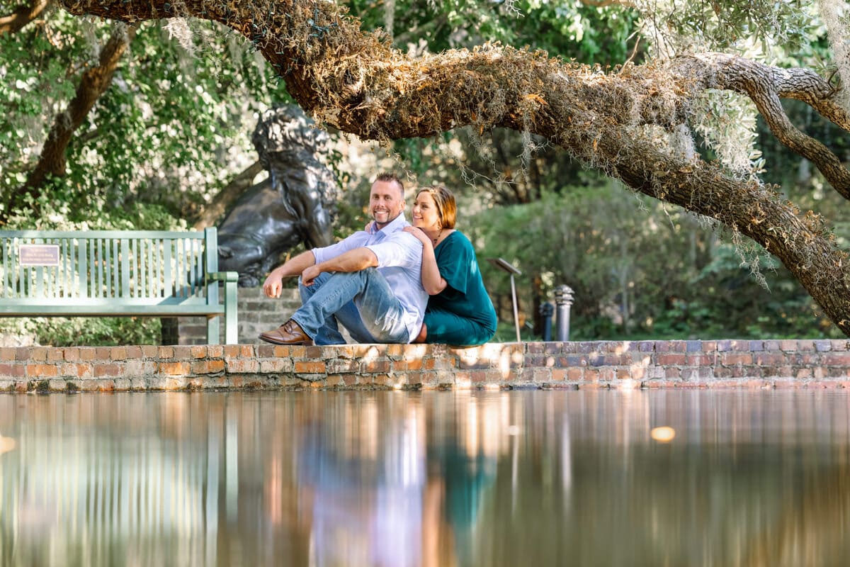 couple engagement session brookgreen gardens south carolina