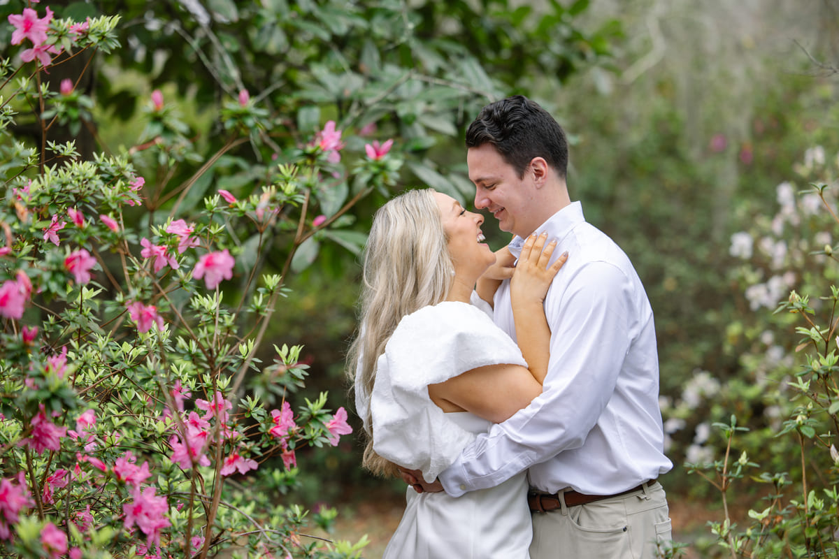 romantic engagement cypress gardens charleston