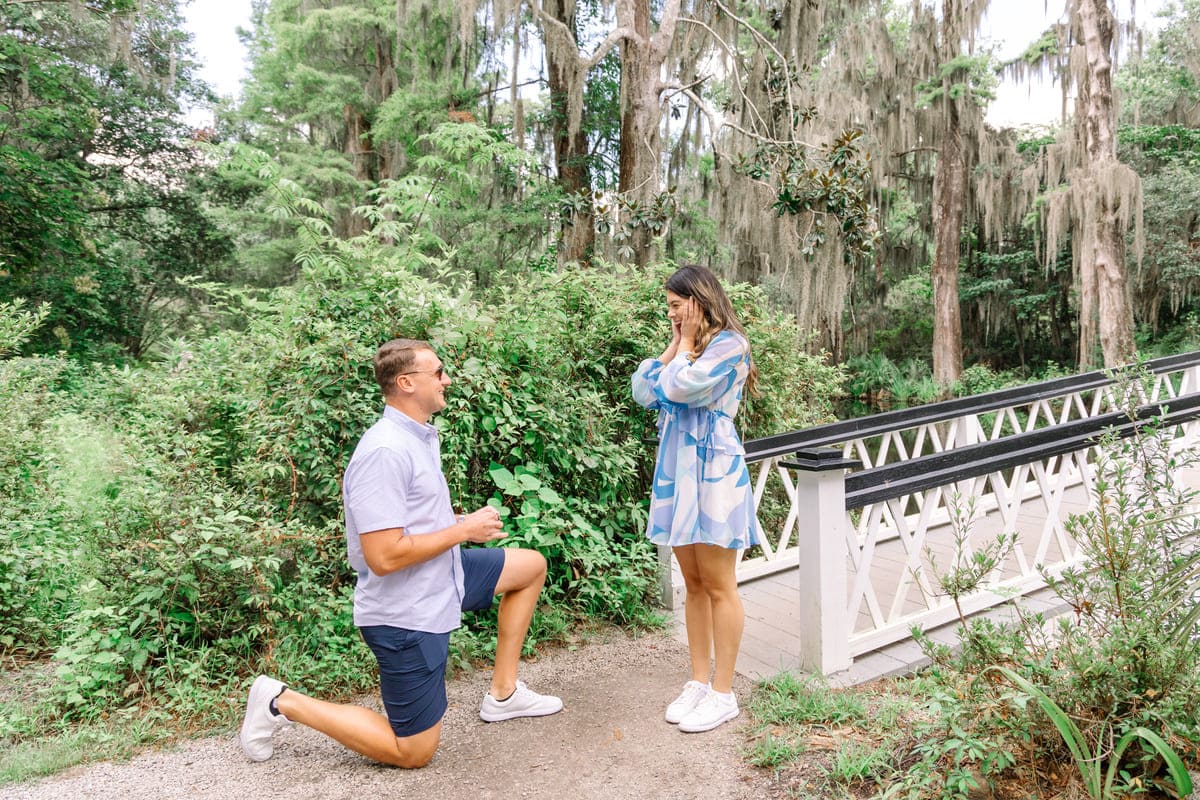 long white bridge proposal moment