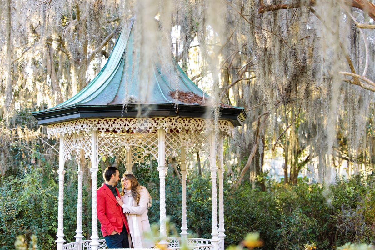 winter holiday proposal gazebo