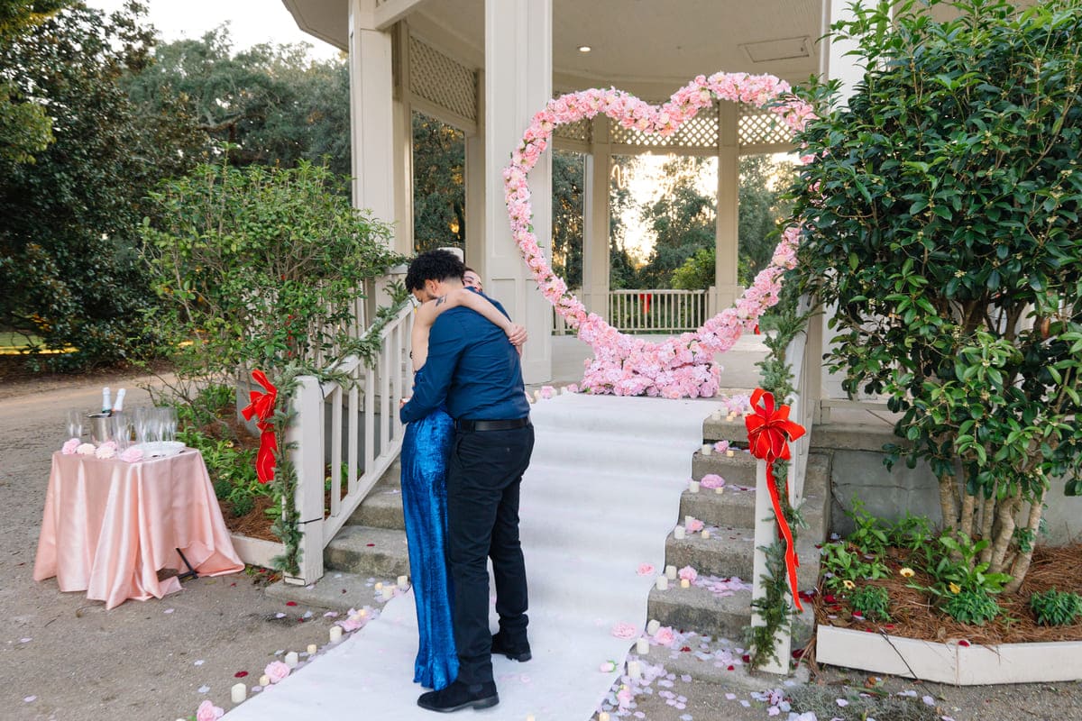 proposal at hampton park gazebo yorvi nicole