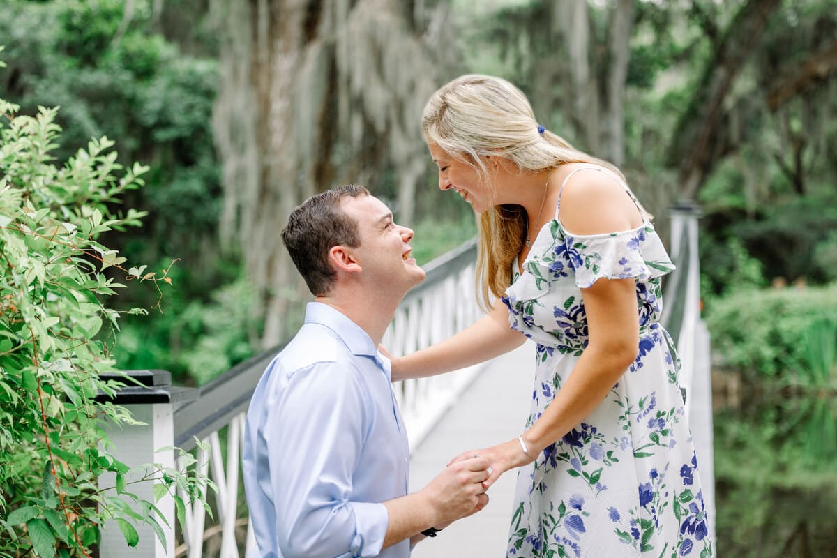 proposal reaction at magnolia gardens bridge