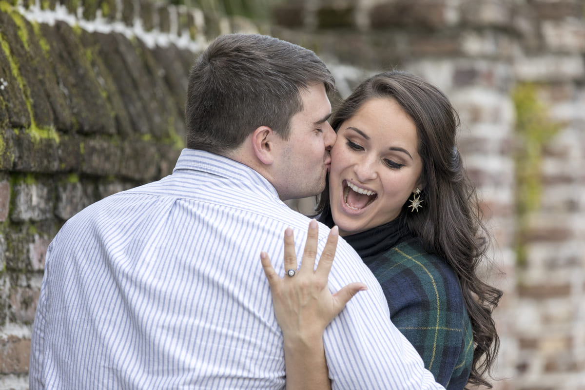 rachel and eric romantic proposal at white point garden