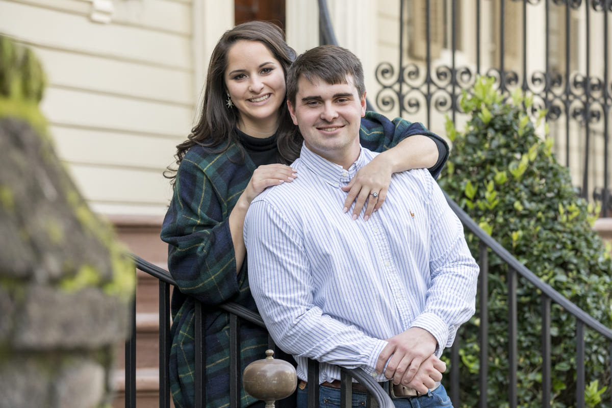 rachel and eric romantic winter proposal at white point garden