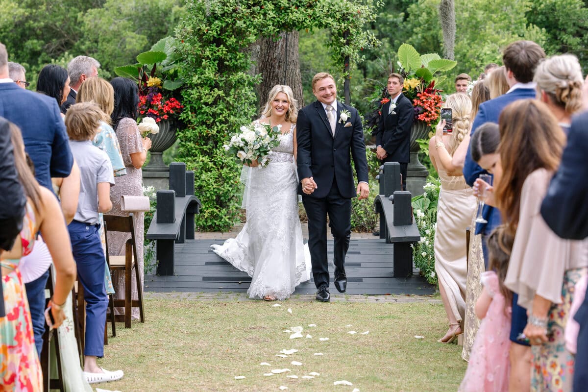 bride groom aisle exit charleston wedding