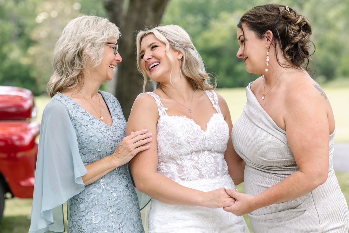 bride smiling charleston wedding portrait