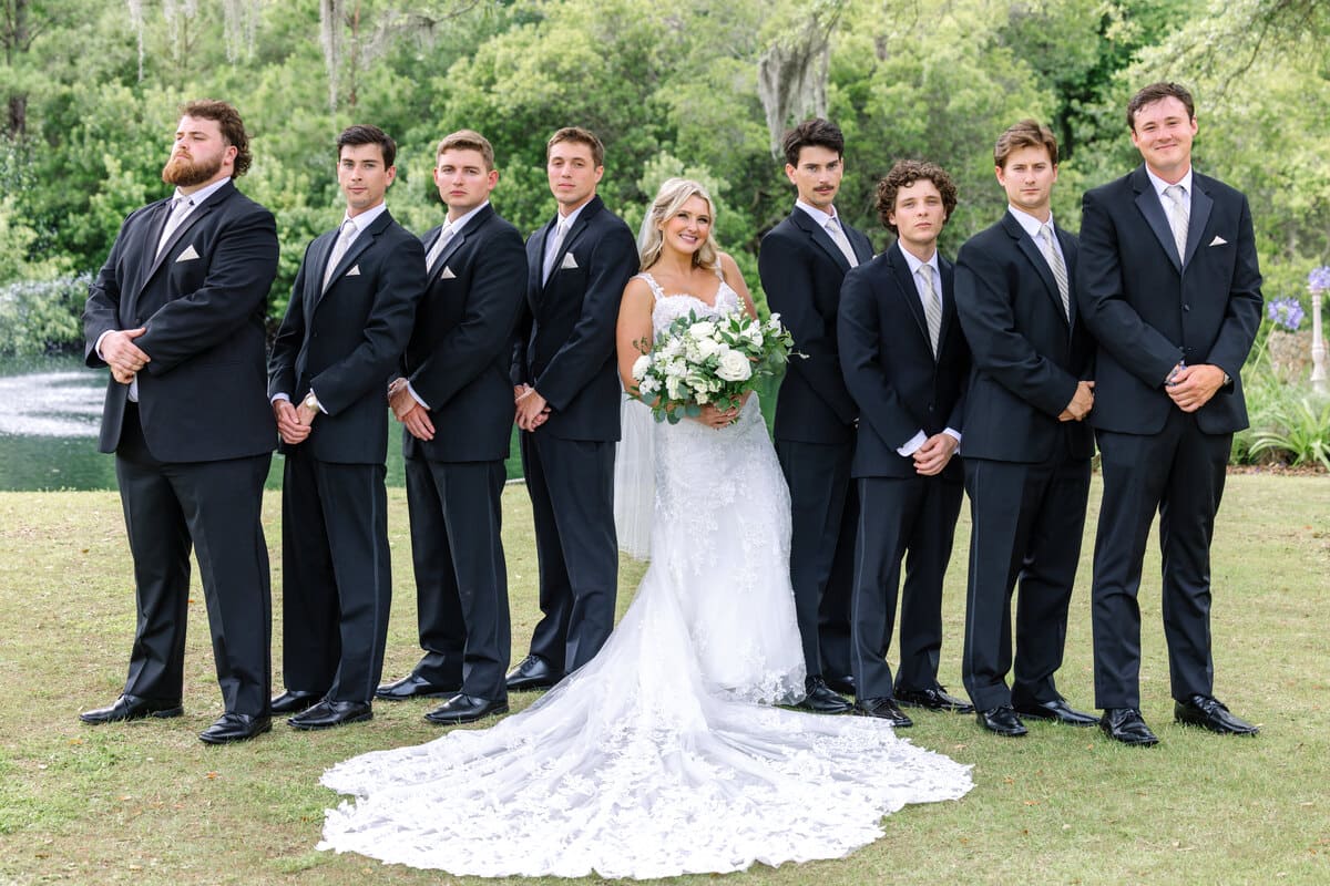 dramatic rain curtain portrait charleston wedding