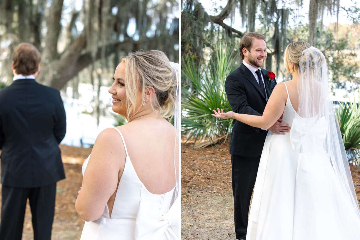 first look garden charleston wedding creek club