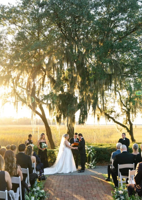 golden hour ceremony charleston wedding creek club