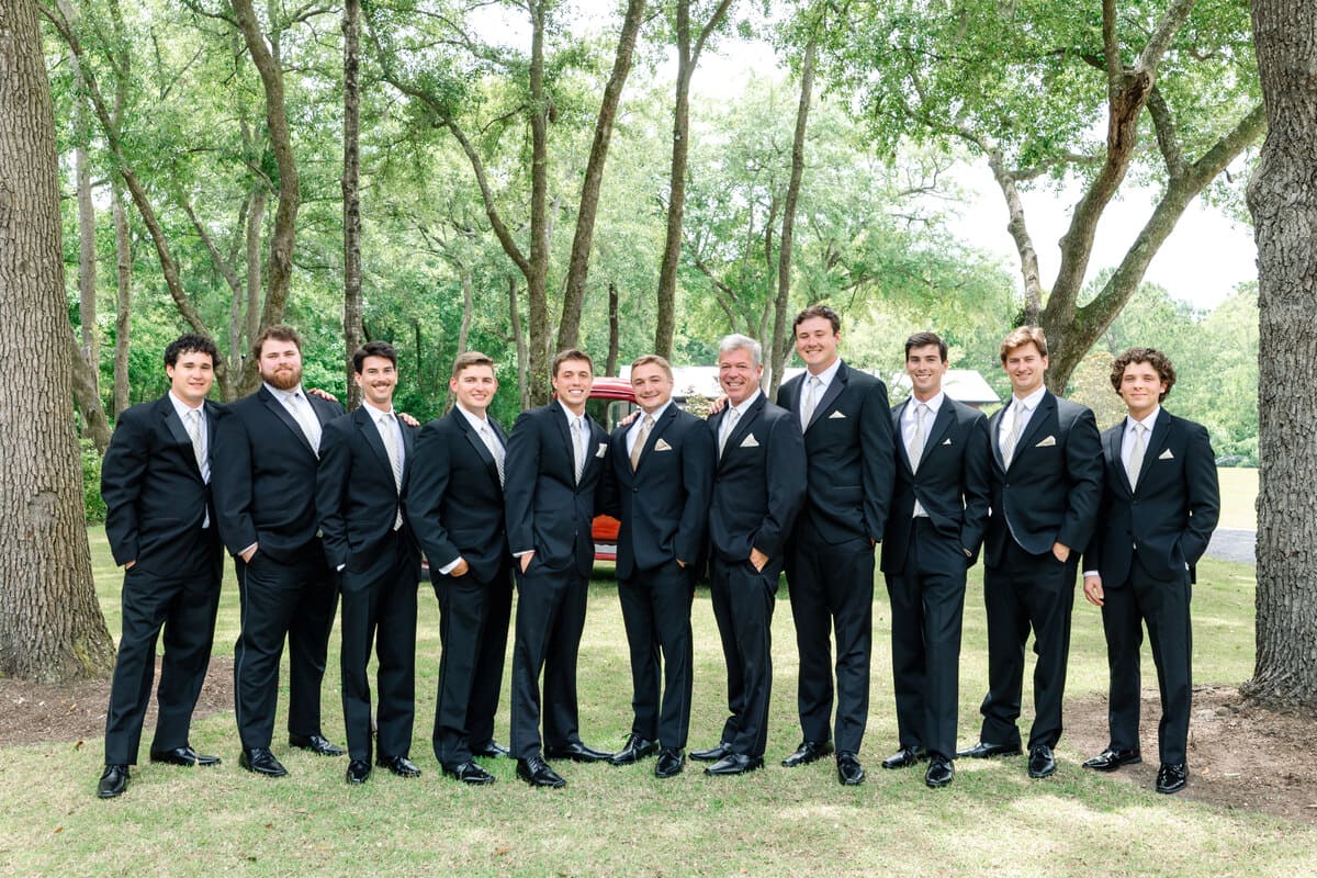 groomsmen group photo hart meadows ranch