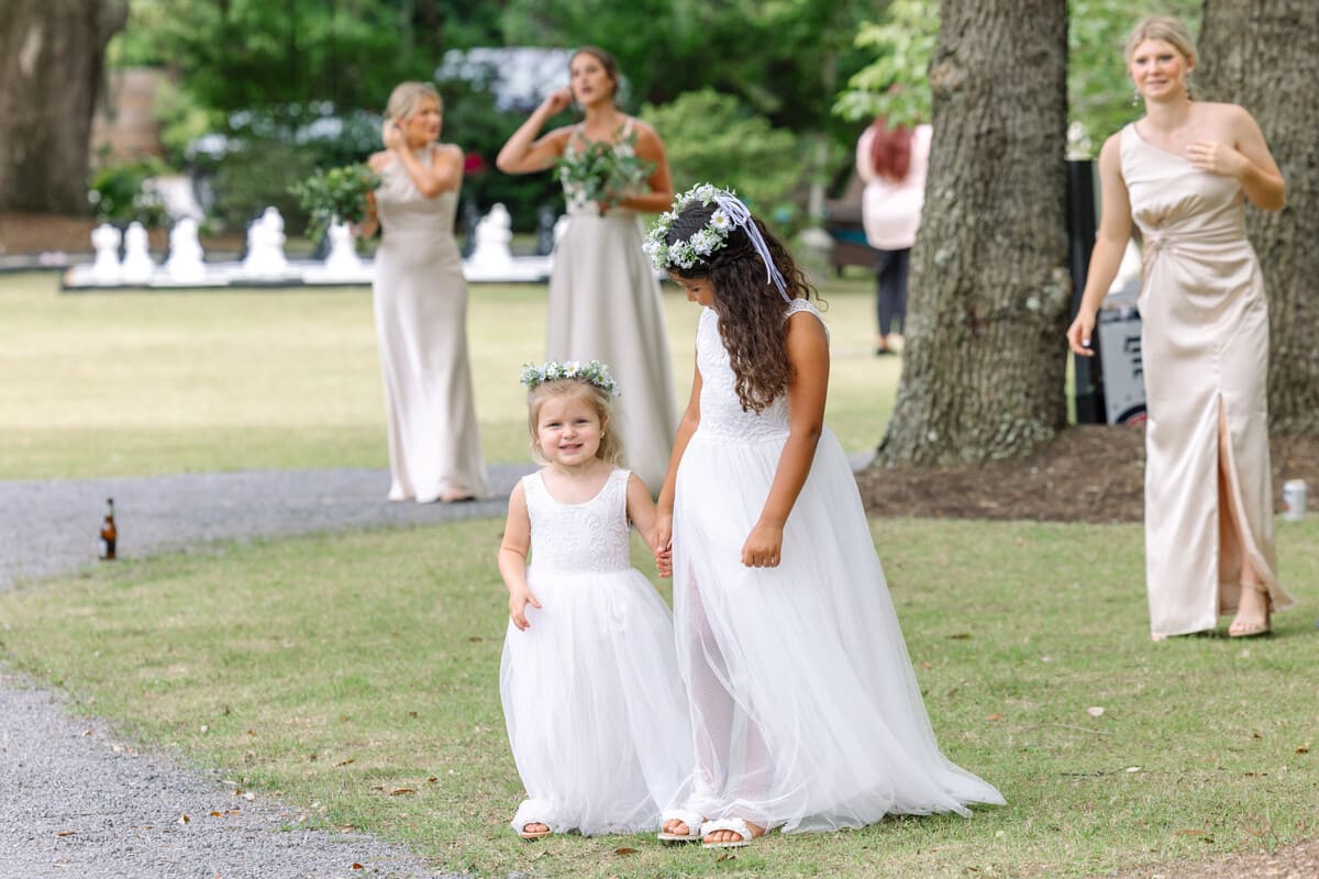 guests laughing candid charleston wedding