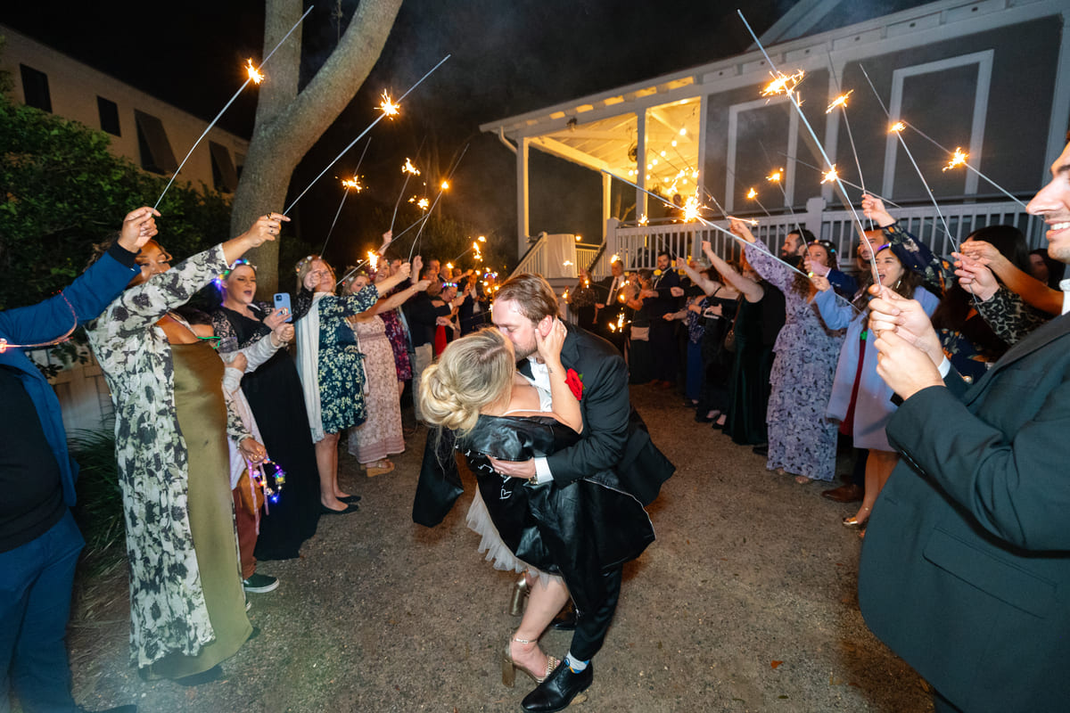 sparkler exit charleston wedding creek club