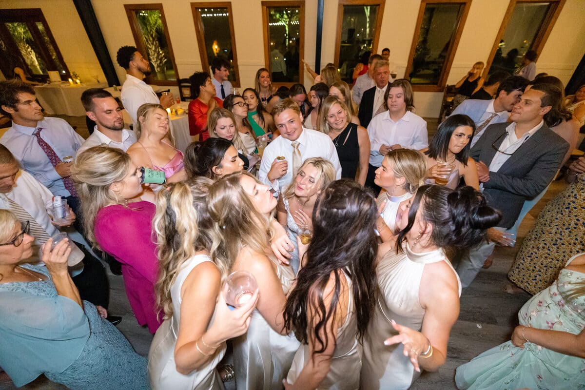 wedding guests dancing reception hart meadows