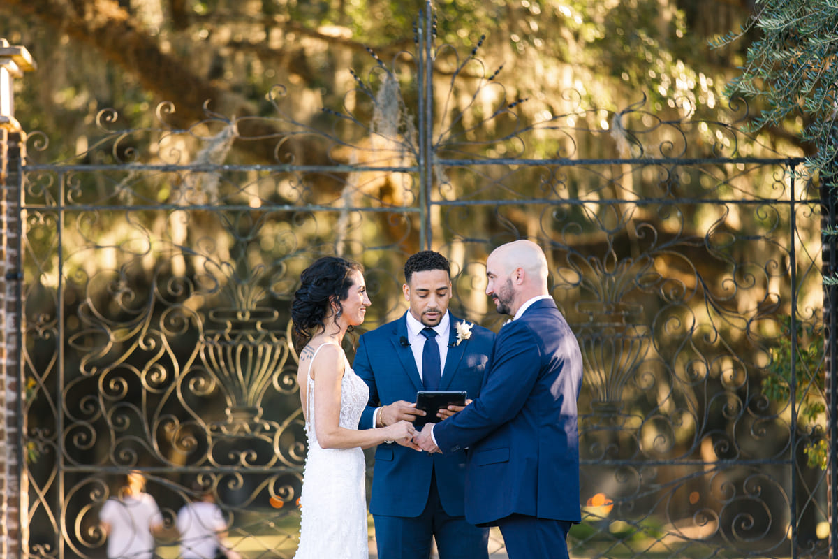 bride and groom posing wedding boone hall charleston photography