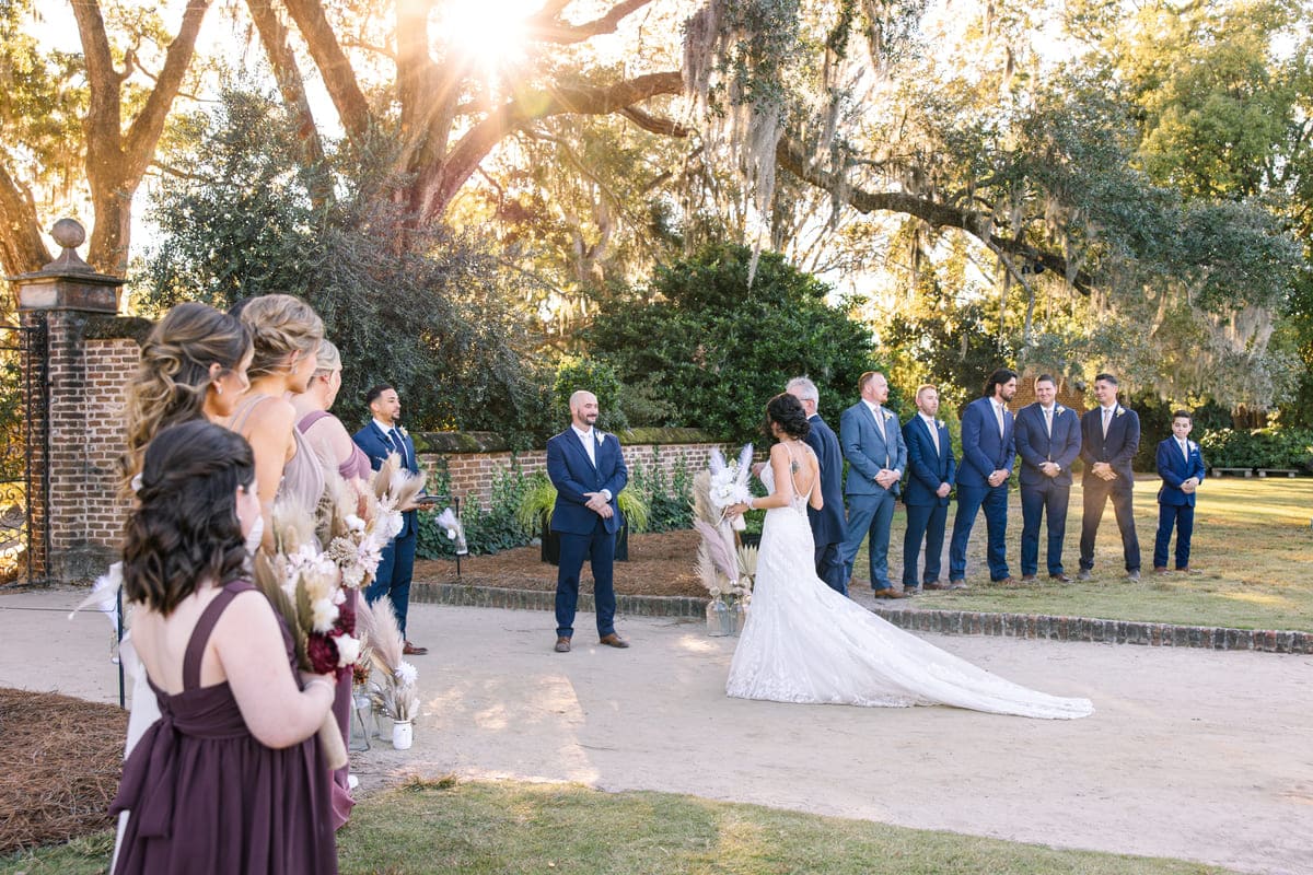 bridesmaids laughing wedding boone hall charleston photographer