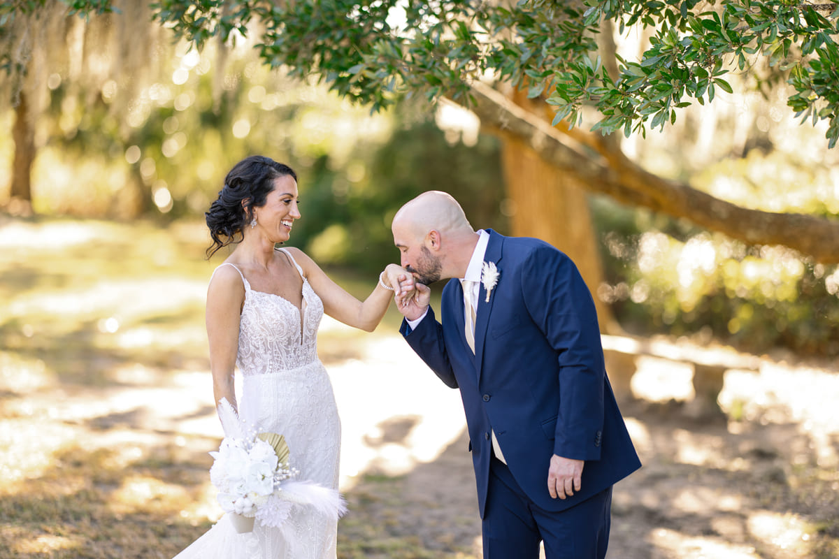 couple exit wedding boone hall charleston photography