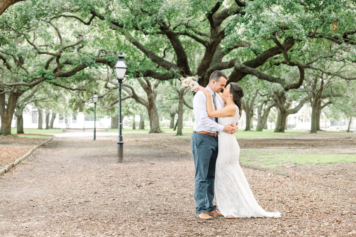 charleston elopement tree lined path