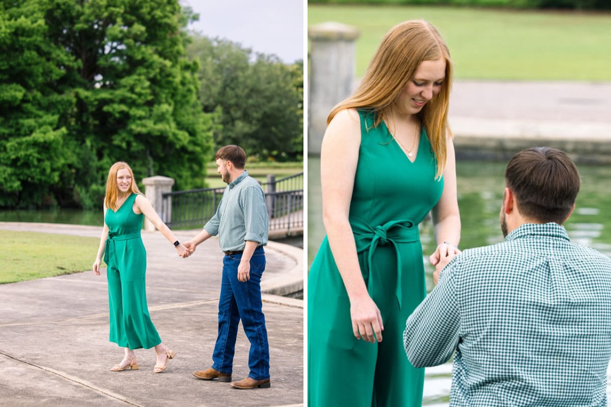 hampton park romantic proposal in charleston