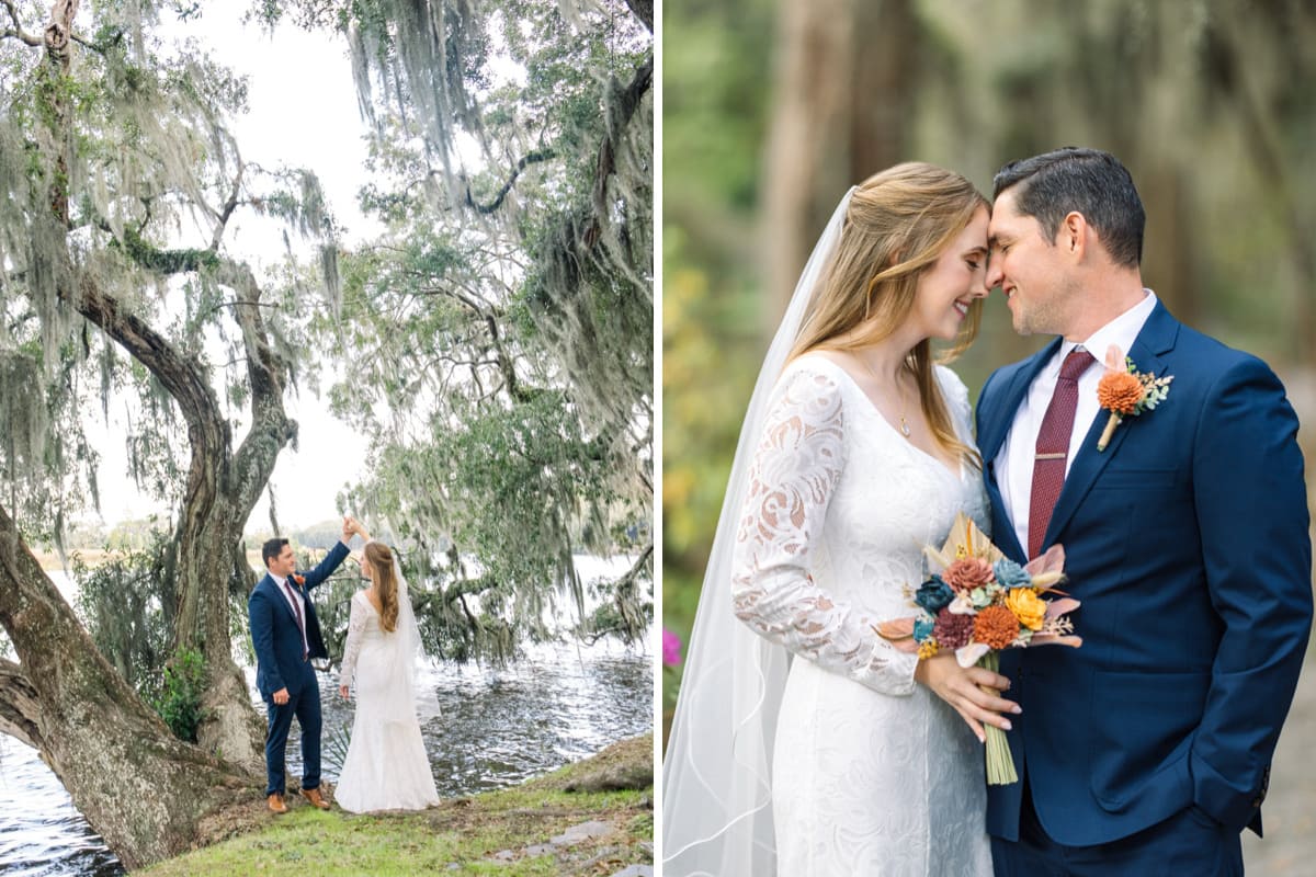 november elopement magnolia plantation charleston