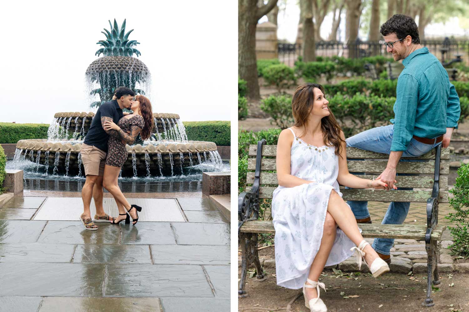 charleston photo session Pineapple Fountain