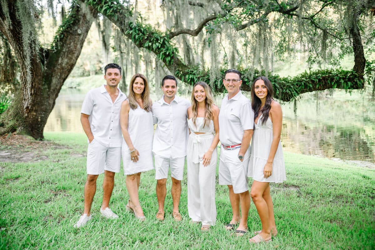 family portrait after secret proposal at middleton place