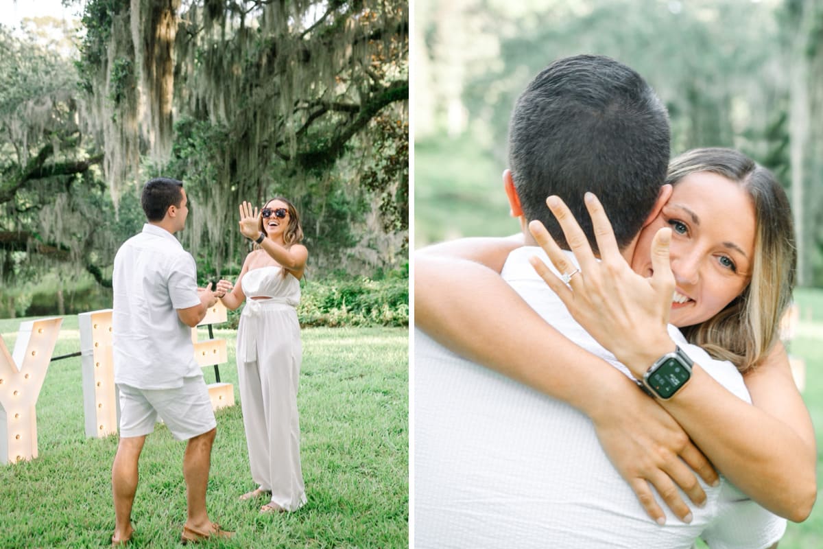 summer sunset secret proposal charleston