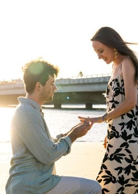 A Sunset Proposal by the Bridge at Beach Inlet: Hunter & Melissa’s Romantic Moment sunset beach proposal charleston