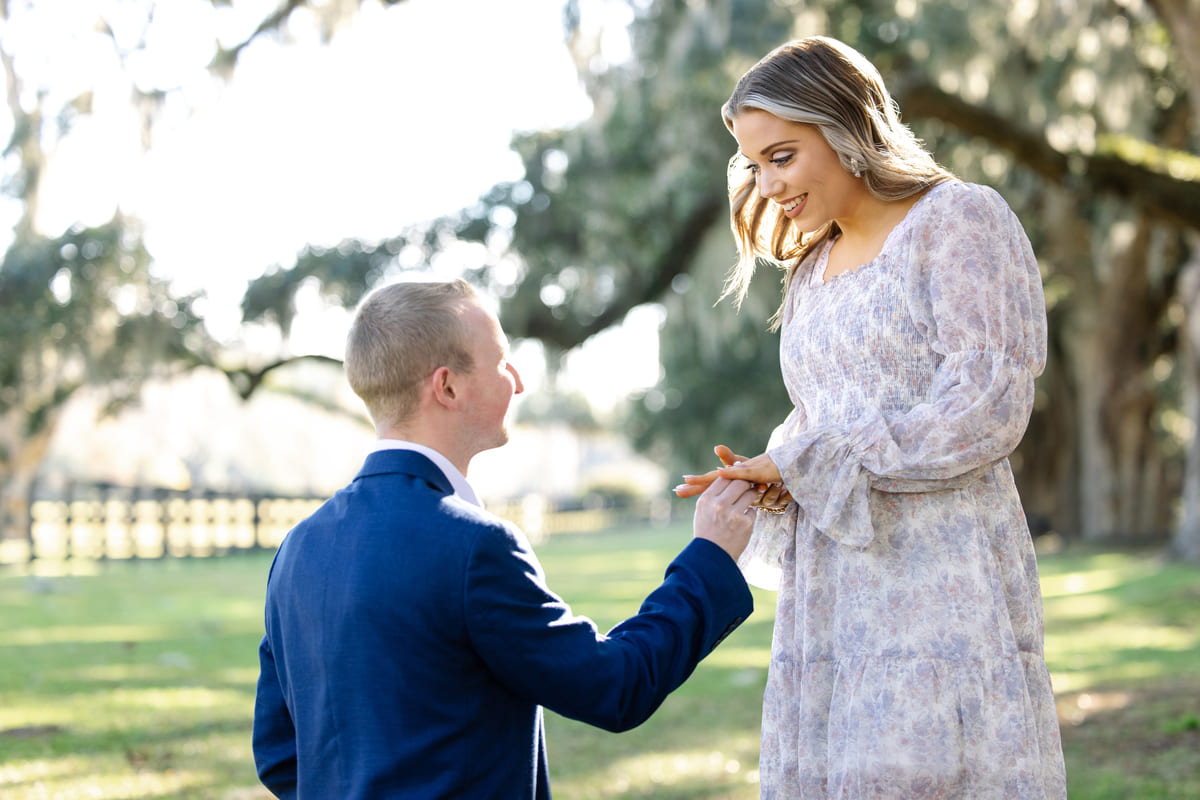 december surprise proposal at boone hall plantation