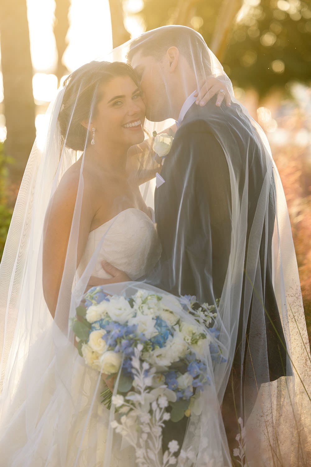 Bride and groom wedding photo on Harbor Resort