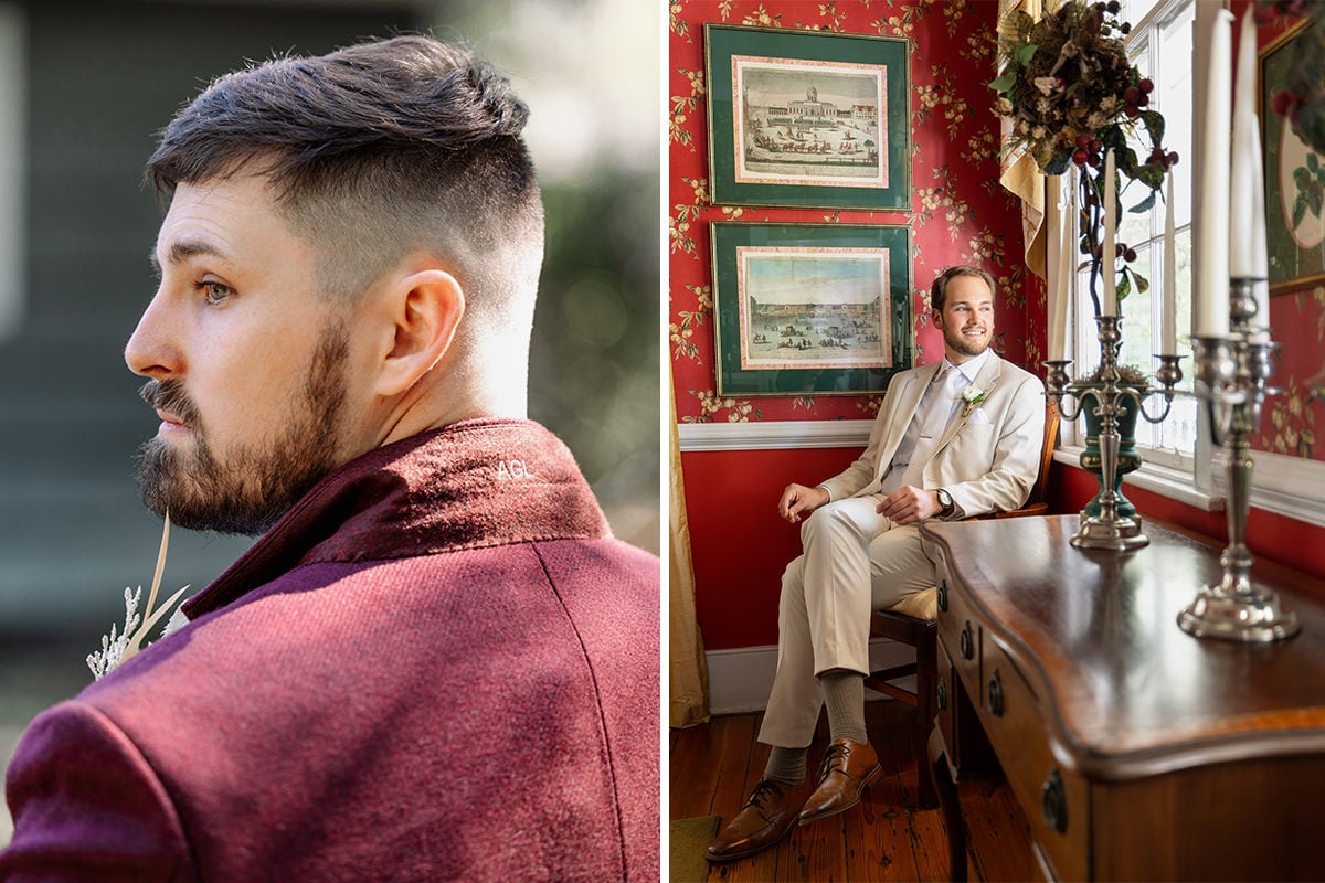 Charleston wedding photographer example of groom pictures