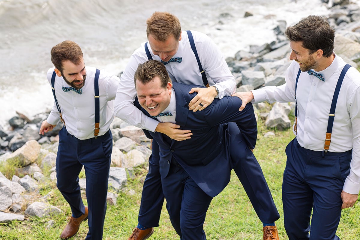 Charleston wedding photographer groom's party groom's attendants examples