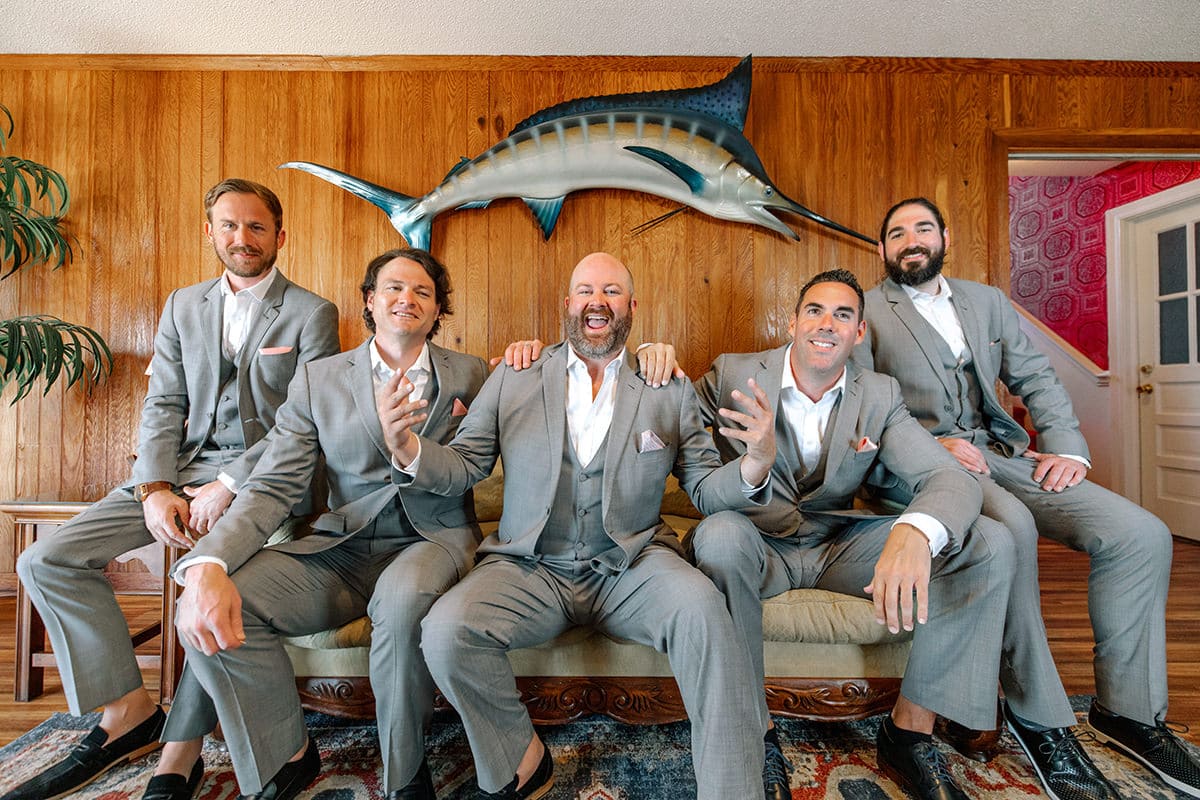 Charleston wedding photographer groom's party groom's attendants examples