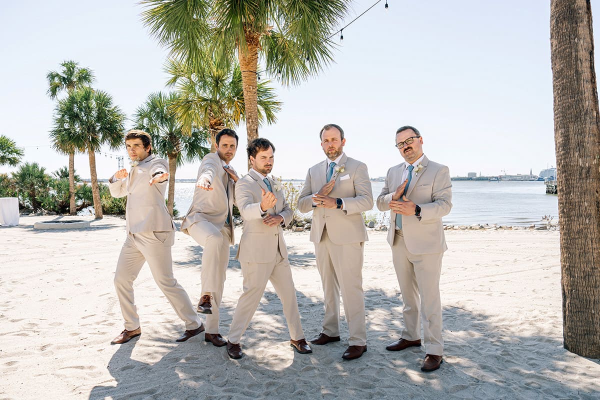 Charleston wedding photographer groom's party groom's attendants examples