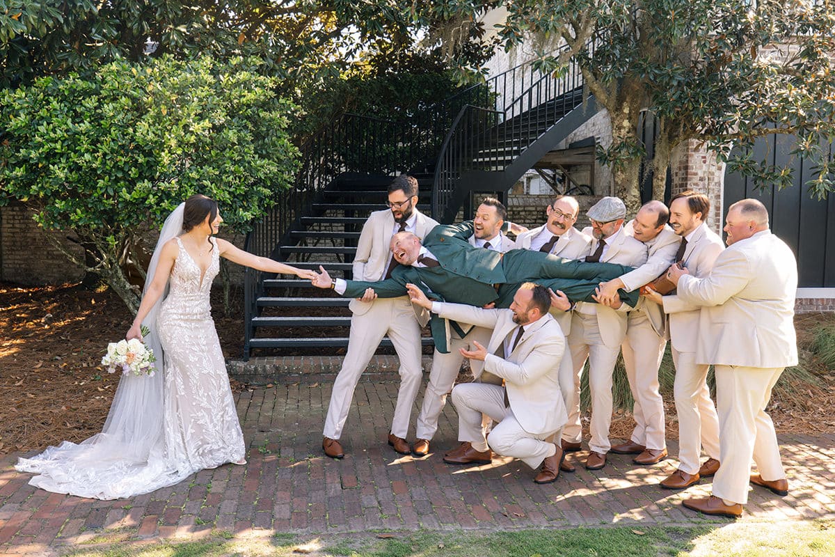 Charleston wedding photographer groom's party groom's attendants examples