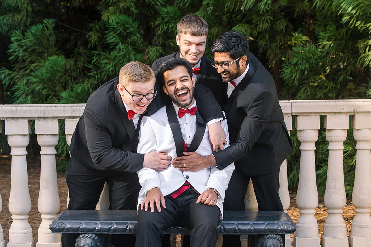 Charleston wedding photographer groom's party groom's attendants examples