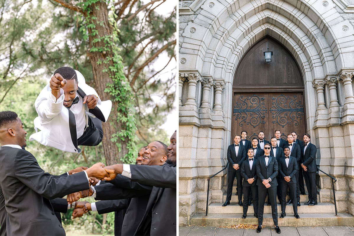 Charleston wedding photographer groom's party groom's attendants examples