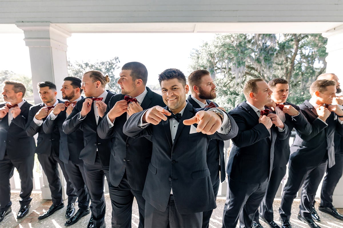 Charleston wedding photographer groom's party groom's attendants examples