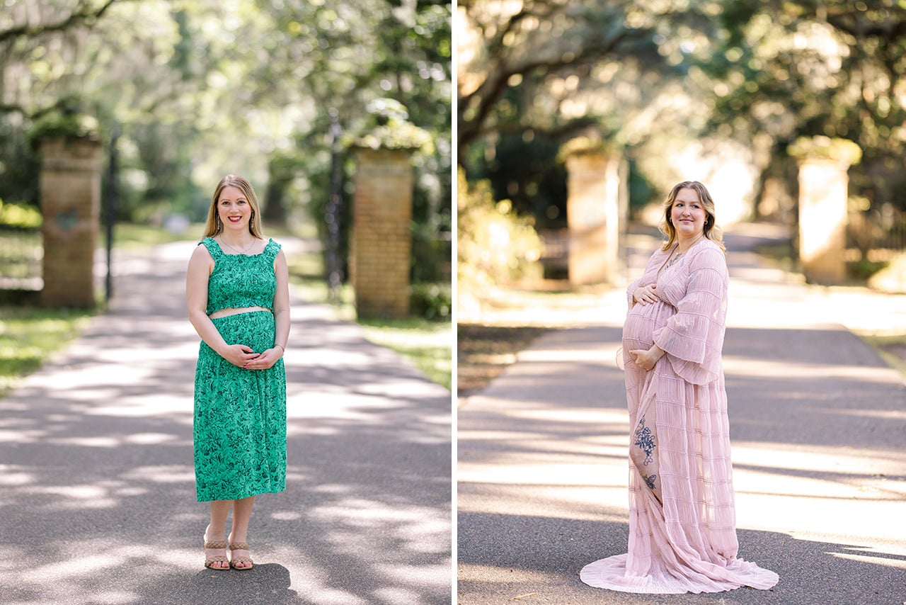 professional photographer maternity photo session at Charles Towne Landing