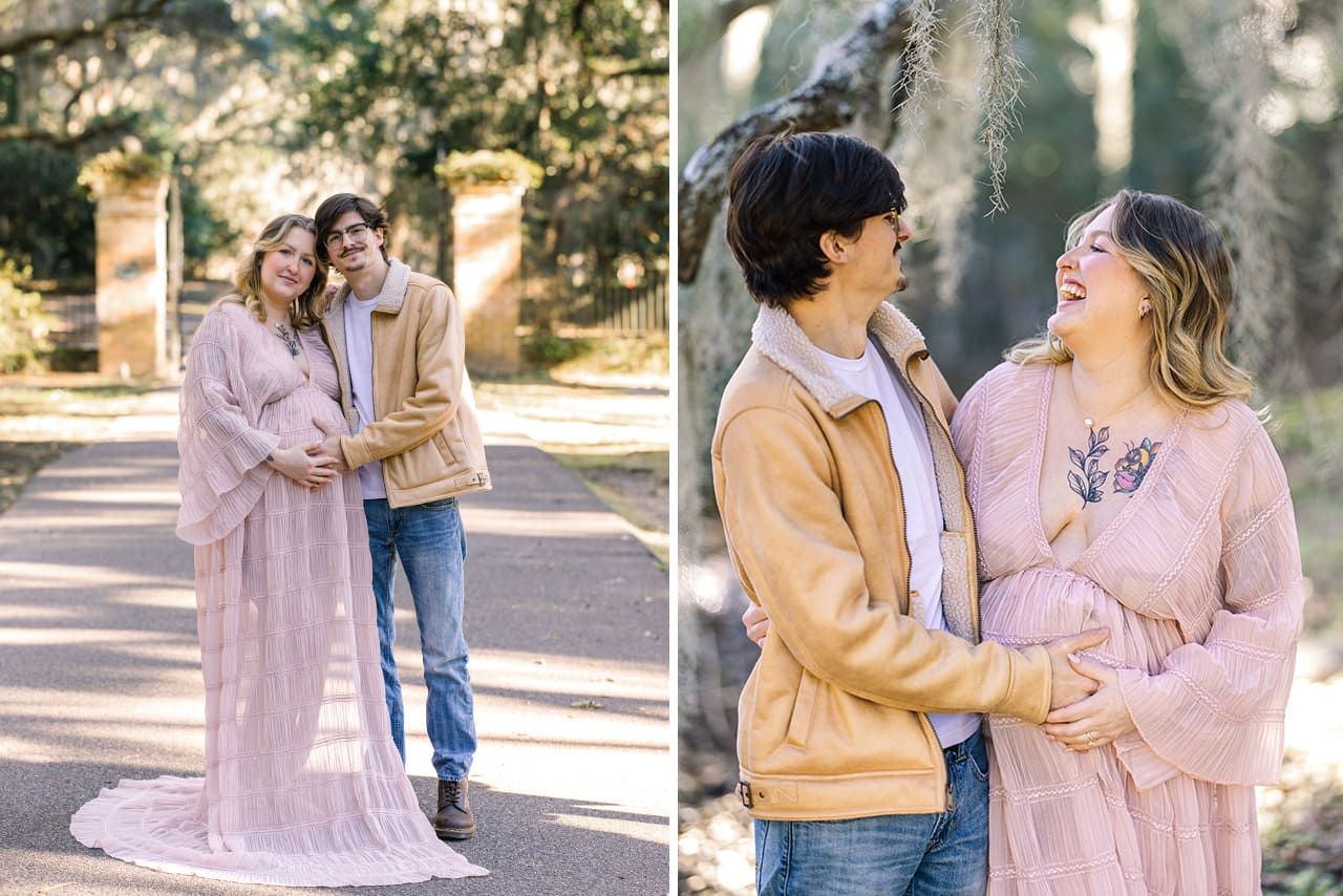 professional photographer maternity photo session at Charles Towne Landing