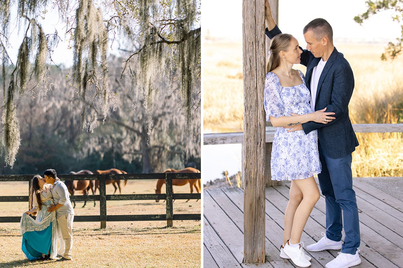 professional photographer maternity photo session at boone hall plantation