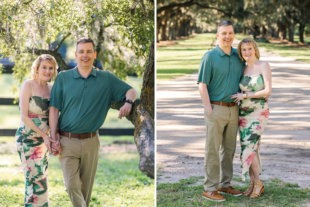 charleston anniversary photo session at Boone Hall Plantation and Gardens