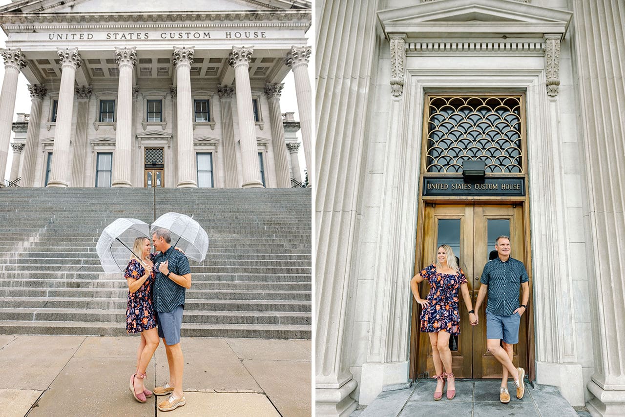 charleston anniversary photo session at Custom house