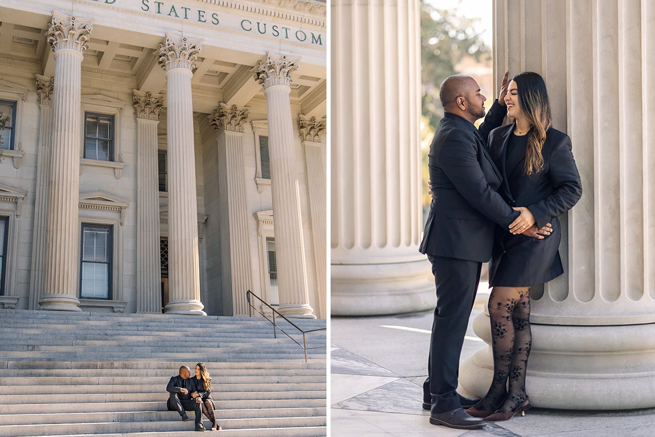 charleston anniversary photo session at Custom house